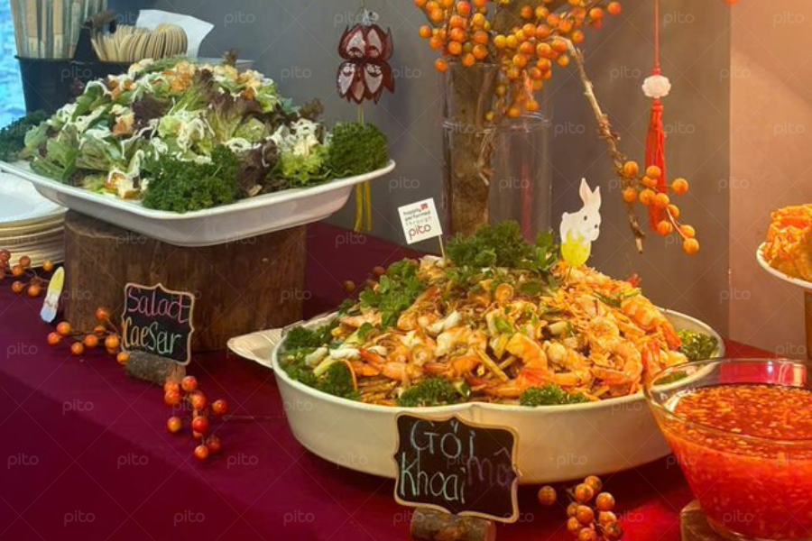 Tiệc Buffet Trang Trí Trung Thu Tone Đỏ 2