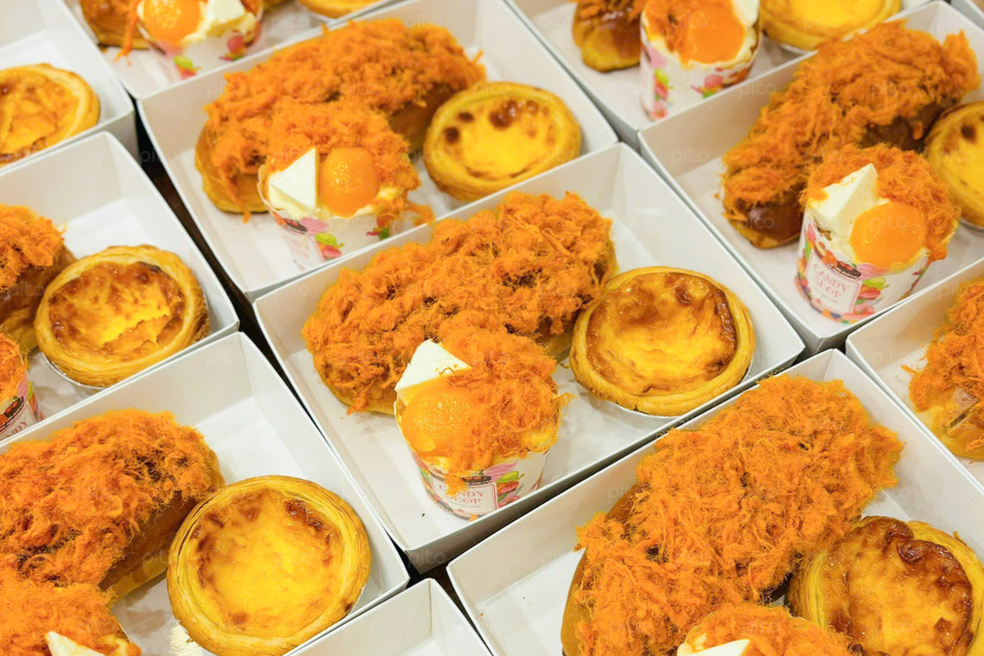Box 3 Bánh Tart Trứng Bông Lan Trứng Muối Và Bánh Mì Chà Bông 4